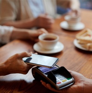 Paying with NFC mobile payments in cafe
