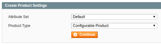 Create Product Settings form